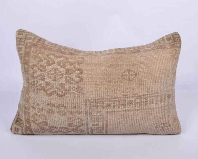 Vintage Anadolu Kilim Kırlen Halı Kılıfı El Dokuması Yün Kırlent