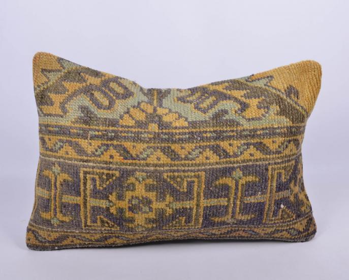 Vintage Anadolu Kilim Kırlen Halı Kılıfı El Dokuması Yün Kırlent