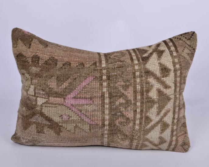 Vintage Anadolu Kilim Kırlen Halı Kılıfı El Dokuması Yün Kırlent