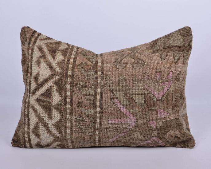 Vintage Anadolu Kilim Kırlen Halı Kılıfı El Dokuması Yün Kırlent