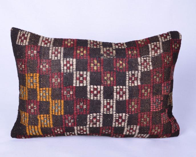 Vintage Anadolu Kilim Kırlen Kılıfı El Dokuması Yün Kırlent