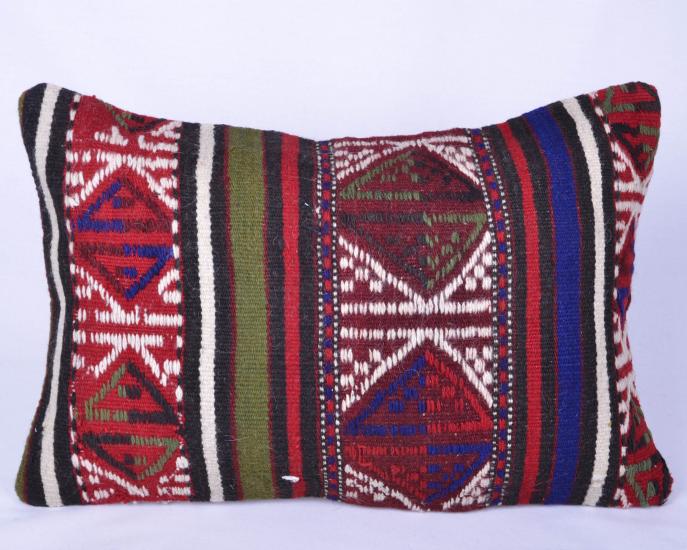 Vintage Anadolu Kilim Kırlen Kılıfı El Dokuması Yün Kırlent