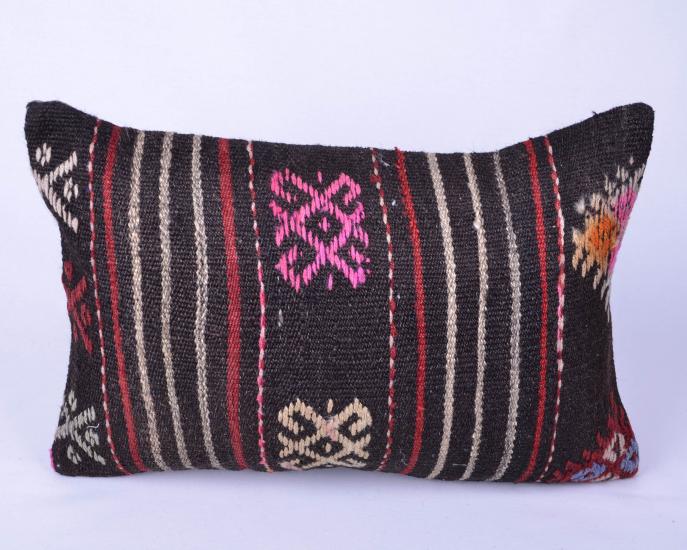 Vintage Anadolu Kilim Kırlen Kılıfı El Dokuması Yün Kırlent