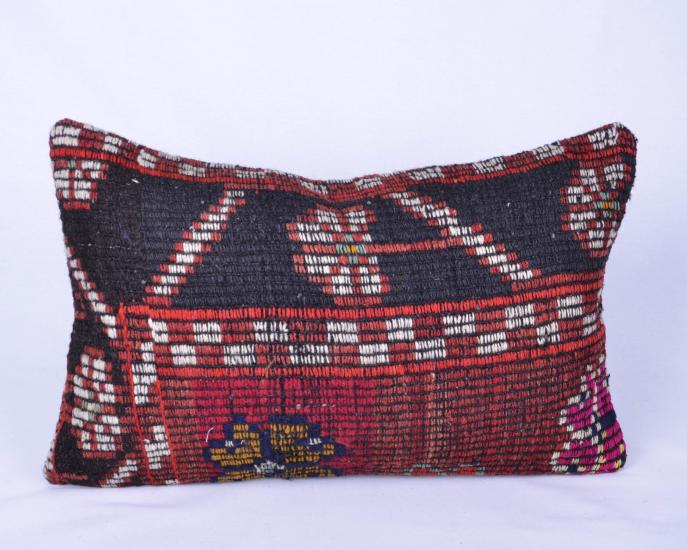 Vintage Anadolu Kilim Kırlen Kılıfı El Dokuması Yün Kırlent