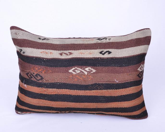 Vintage Anadolu Kilim Kırlen Kılıfı El Dokuması Yün Kırlent