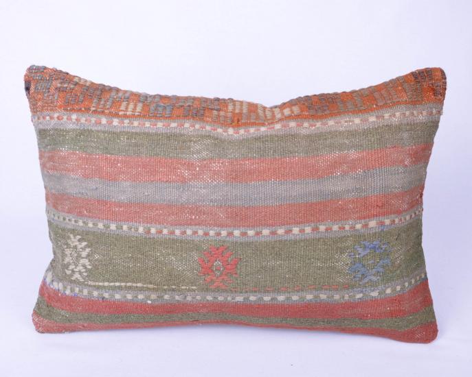 Vintage Anadolu Kilim Kırlen Kılıfı El Dokuması Yün Kırlent