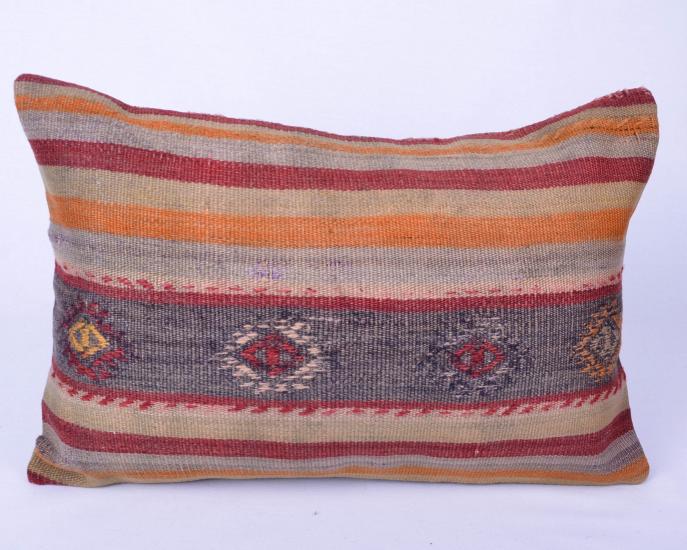 Vintage Anadolu Kilim Kırlen Kılıfı El Dokuması Yün Kırlent