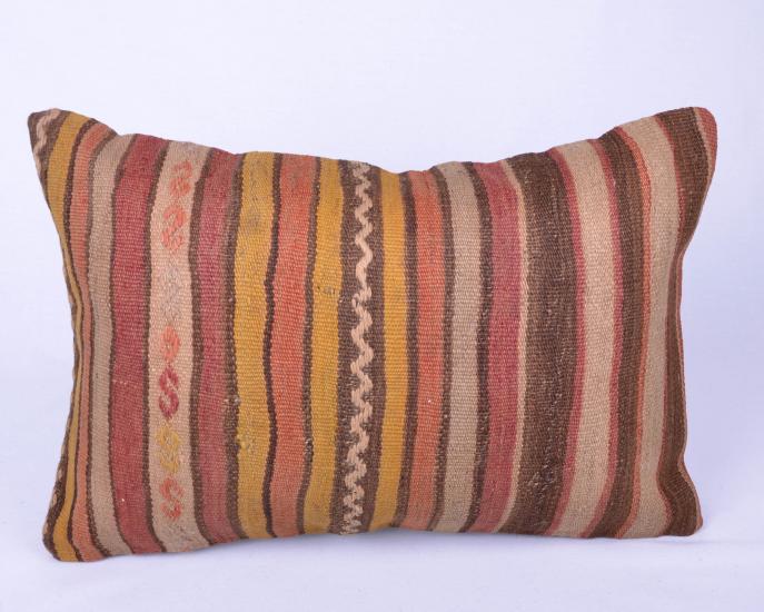 Vintage Anadolu Kilim Kırlen Kılıfı El Dokuması Yün Kırlent