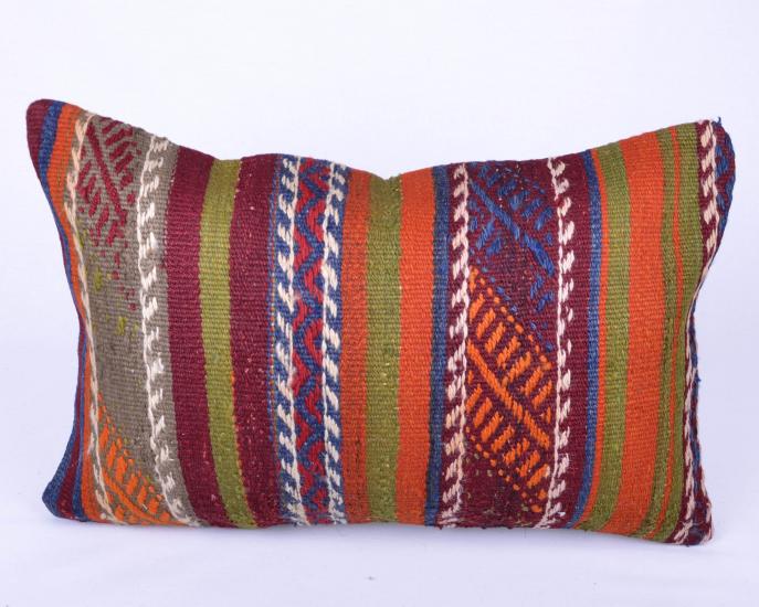 Vintage Anadolu Kilim Kırlen Kılıfı El Dokuması Yün Kırlent