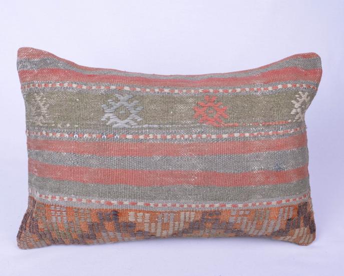 Vintage Anadolu Kilim Kırlen Kılıfı El Dokuması Yün Kırlent