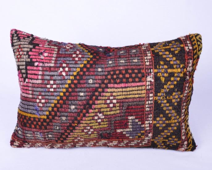 Vintage Anadolu Kilim Kırlen Kılıfı El Dokuması Yün Kırlent