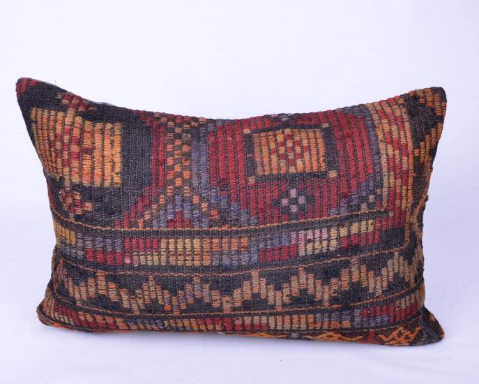 Vintage Anadolu Kilim Kırlen Kılıfı El Dokuması Yün Kırlent