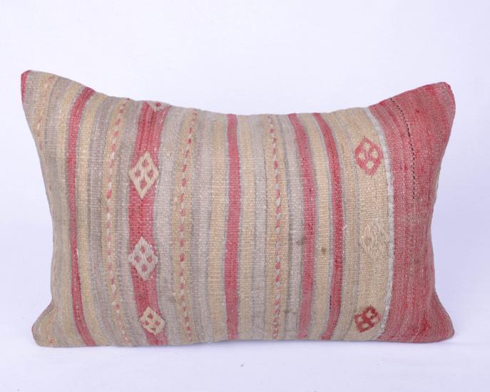 Vintage Anadolu Kilim Kırlen Kılıfı El Dokuması Yün Kırlent