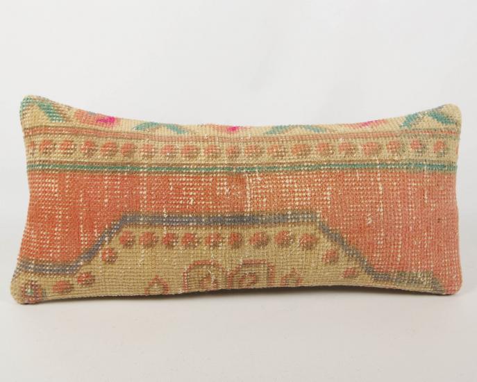 Vintage Anadolu Kilim Kırlen Halı Kılıfı El Dokuması Yün Kırlent