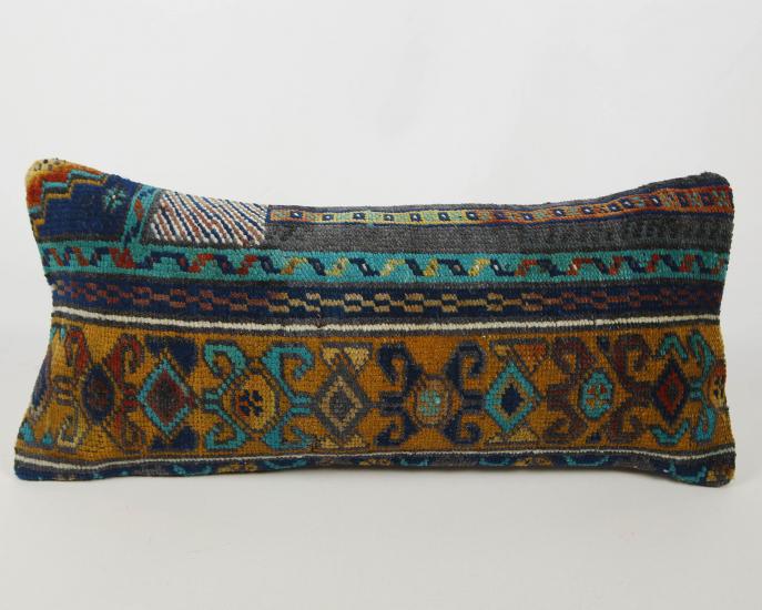 Vintage Anadolu Kilim Kırlen Halı Kılıfı El Dokuması Yün Kırlent