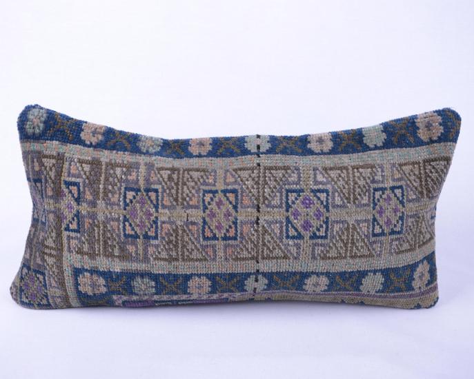 Vintage Anadolu Kilim Kırlen Halı Kılıfı El Dokuması Yün Kırlent