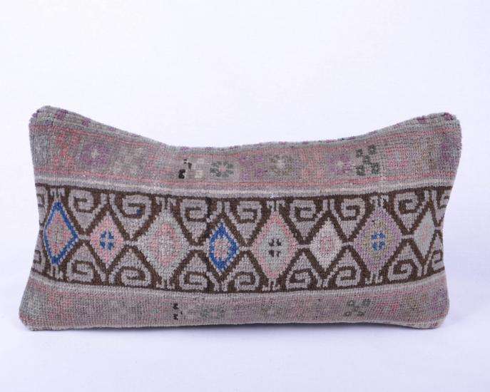 Vintage Anadolu Kilim Kırlen Halı Kılıfı El Dokuması Yün Kırlent