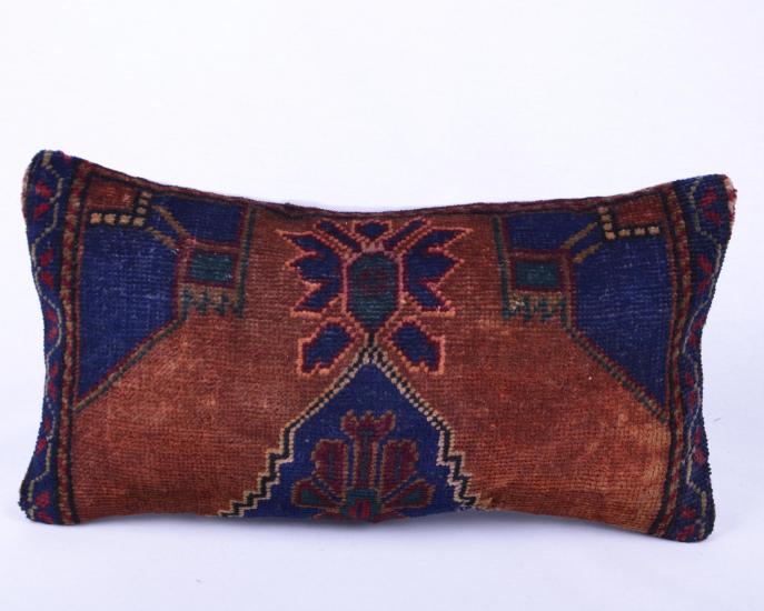 Vintage Anadolu Kilim Kırlen Halı Kılıfı El Dokuması Yün Kırlent