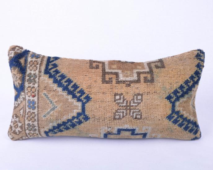 Vintage Anadolu Kilim Kırlen Halı Kılıfı El Dokuması Yün Kırlent