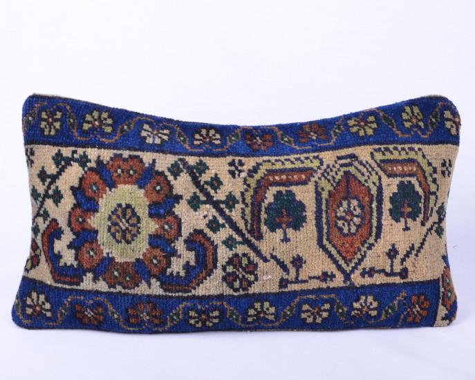 Vintage Anadolu Kilim Kırlen Halı Kılıfı El Dokuması Yün Kırlent