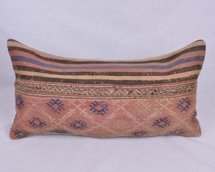 Vintage Anadolu Kilim Kırlen Halı Kılıfı El Dokuması Yün Kırlent