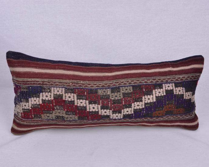 Vintage Anadolu Kilim Kırlen Halı Kılıfı El Dokuması Yün Kırlent