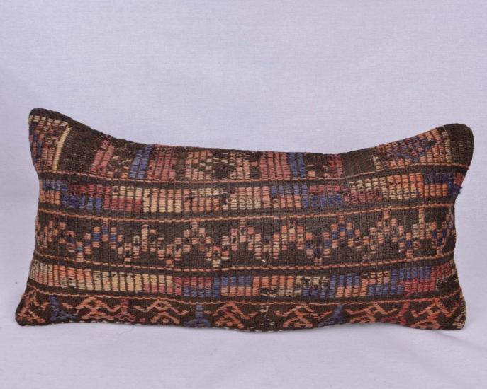 Vintage Anadolu Kilim Kırlen Halı Kılıfı El Dokuması Yün Kırlent