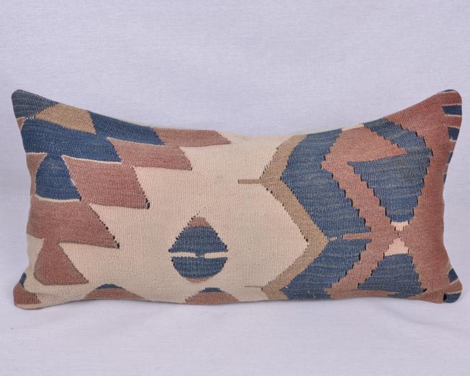 Vintage Anadolu Kilim Kırlen Halı Kılıfı El Dokuması Yün Kırlent