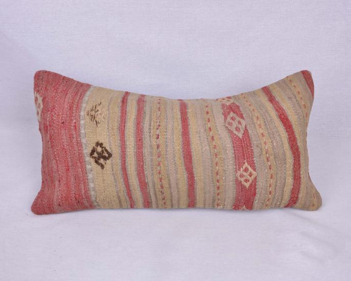 Vintage Anadolu Kilim Kırlen Halı Kılıfı El Dokuması Yün Kırlent