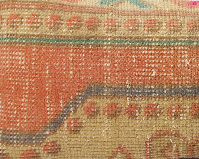 Vintage Anadolu Kilim Kırlen Halı Kılıfı El Dokuması Yün Kırlent