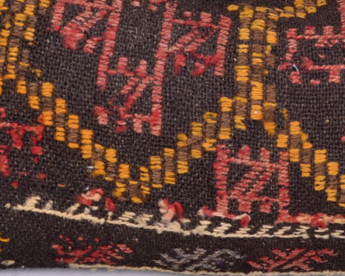 Vintage Anadolu Kilim Kırlen Halı Kılıfı El Dokuması Yün Kırlent