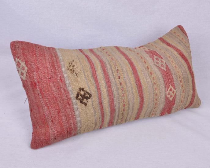 Vintage Anadolu Kilim Kırlen Halı Kılıfı El Dokuması Yün Kırlent